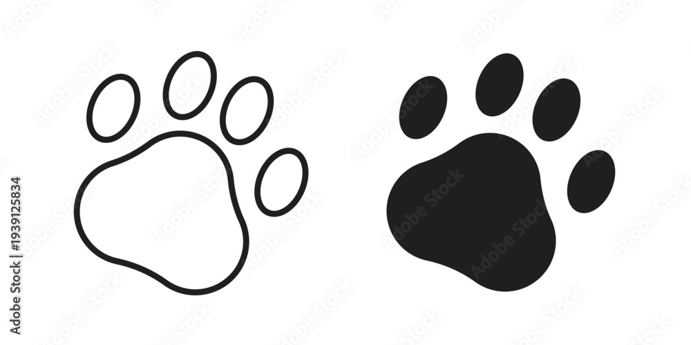 Fototapeta premium Paw icon symbol set. Icon design vectors