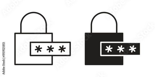 Password icon symbol set. Icon design vectors