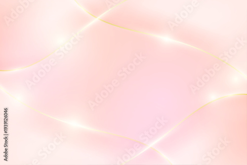 高級感　ピンク　ゴールド曲線グラデーション抽象背景デザイン