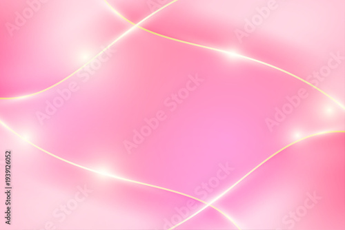 高級感　ピンク　ゴールド曲線グラデーション抽象背景デザイン