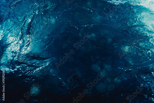 Flowing water in dark blue 