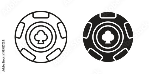 Poker chip icon symbol set. Icon design vectors