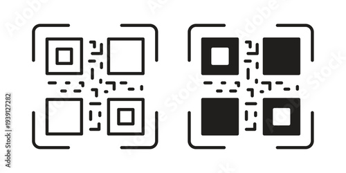 Qrcode icon symbol set. Icon design vectors