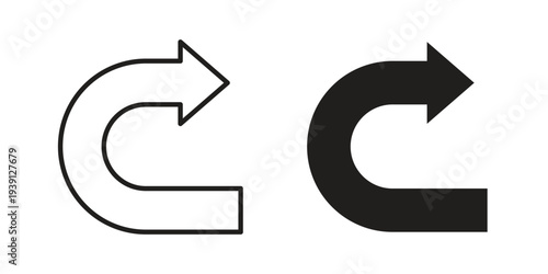 Redo icon symbol set. Icon design vectors