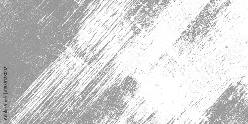 Gray and white distressed textured background with diagonal scratches and speckles grunge