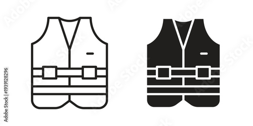 Safety vest icon symbol set. Icon design vectors