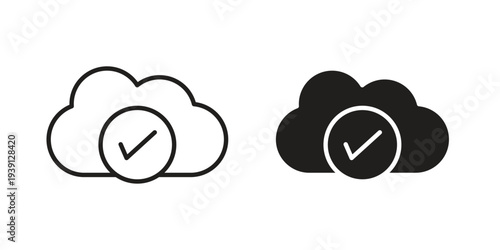Saved to drive icon symbol set. Icon design vectors