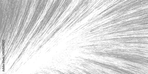 Abstract grey and white textured background with radiating lines and dots