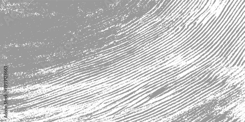 Abstract grey and white textured fingerprint pattern with rough edges and granular details