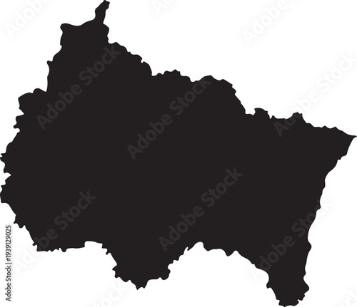 Print Slovakia map black silhouette, europe country borders