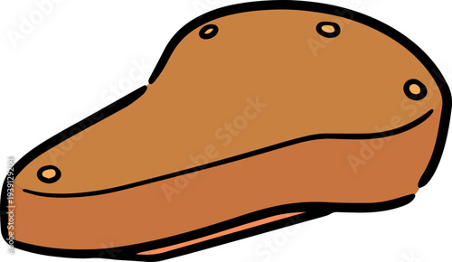 Hand drawn illustration of bicycle saddle