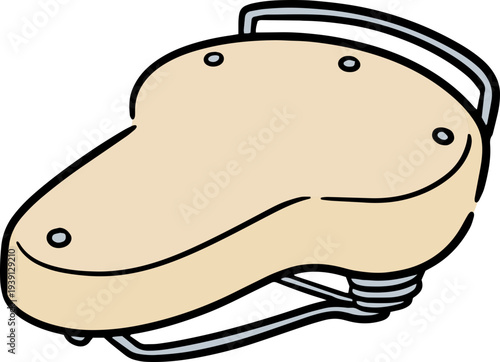Hand drawn illustration of bicycle saddle