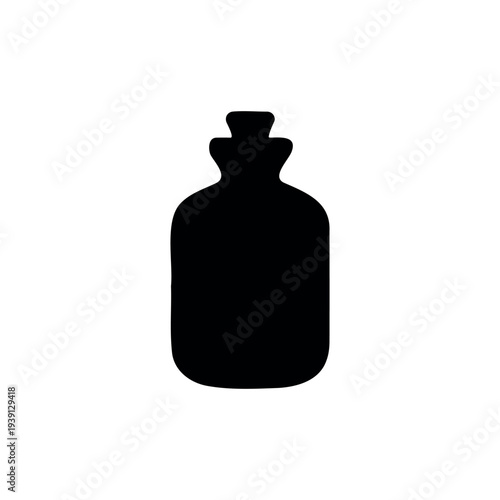 Hot water bottle silhouette vector flat illustration design.