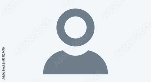 Abstract circular head icon representing a generic person silhouette, a minimalist symbol for user profiles or identity