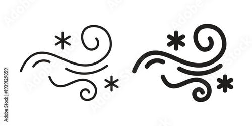 Snow blowing icon symbol set. Icon design vectors