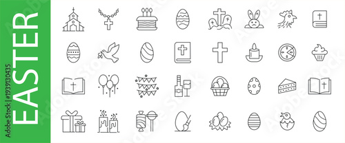 Happy easter line icon set. Group of object. stock illustration
Icon Symbol, Religion, Easter, Christianity, Church