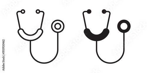 Stethoscope icon symbol set. Icon design vectors