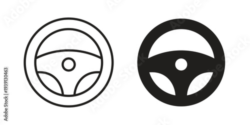Steering wheel icon symbol set. Icon design vectors
