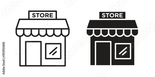 Store icon symbol set. Icon design vectors