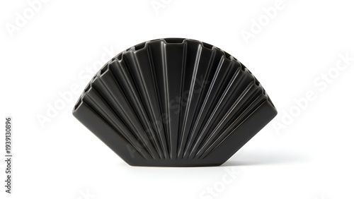 Black pleated clutch bag isolated on transparent background