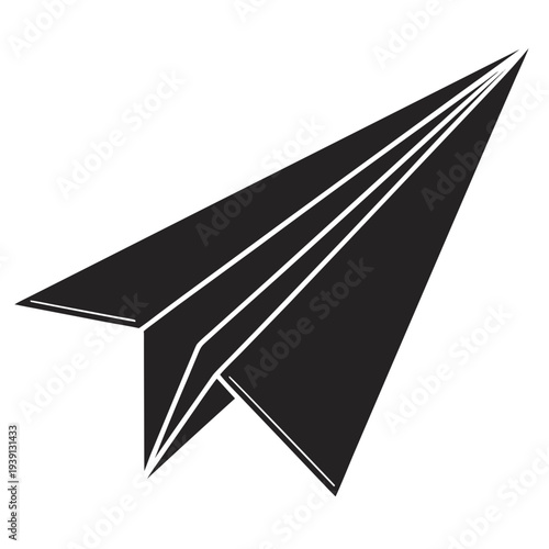 Black Paper Plane Icon  Modern Minimal Vector Sty SVG Vector Illustration