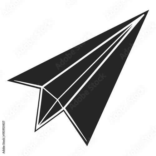 Black Paper Plane Icon  Modern Minimal Vector Sty (1) SVG Vector Illustration