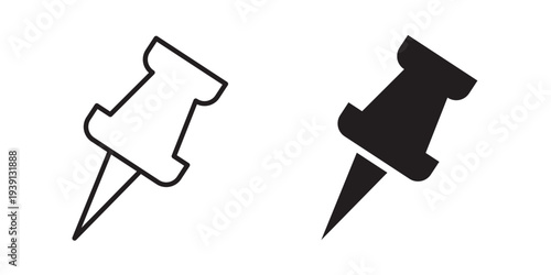 Thumbtack icon symbol set. Icon design vectors