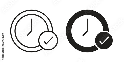 Time check icon symbol set. Icon design vectors