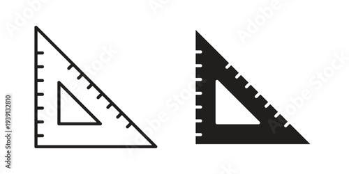 Triangle ruler icon symbol set. Icon design vectors