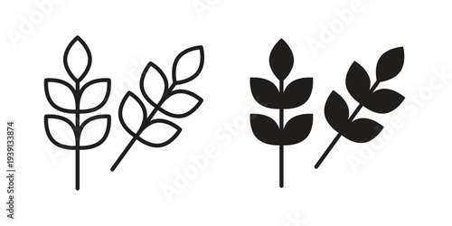 Wheat icon symbol set. Icon design vectors