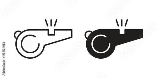 Whistle icon symbol set. Icon design vectors