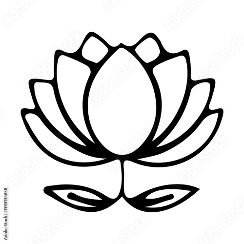 Simple Lotus Flower Outline
