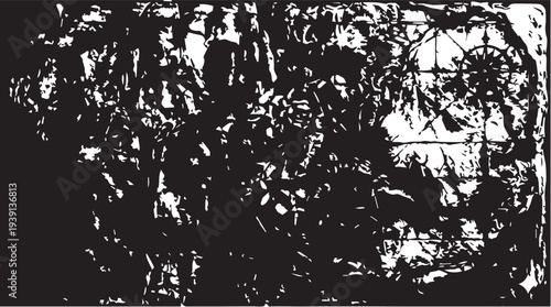 Weathered Stone Slab Map Engraving