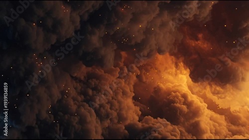 Fiery smoke texture with glowing heat and dynamic swirling flame patterns.