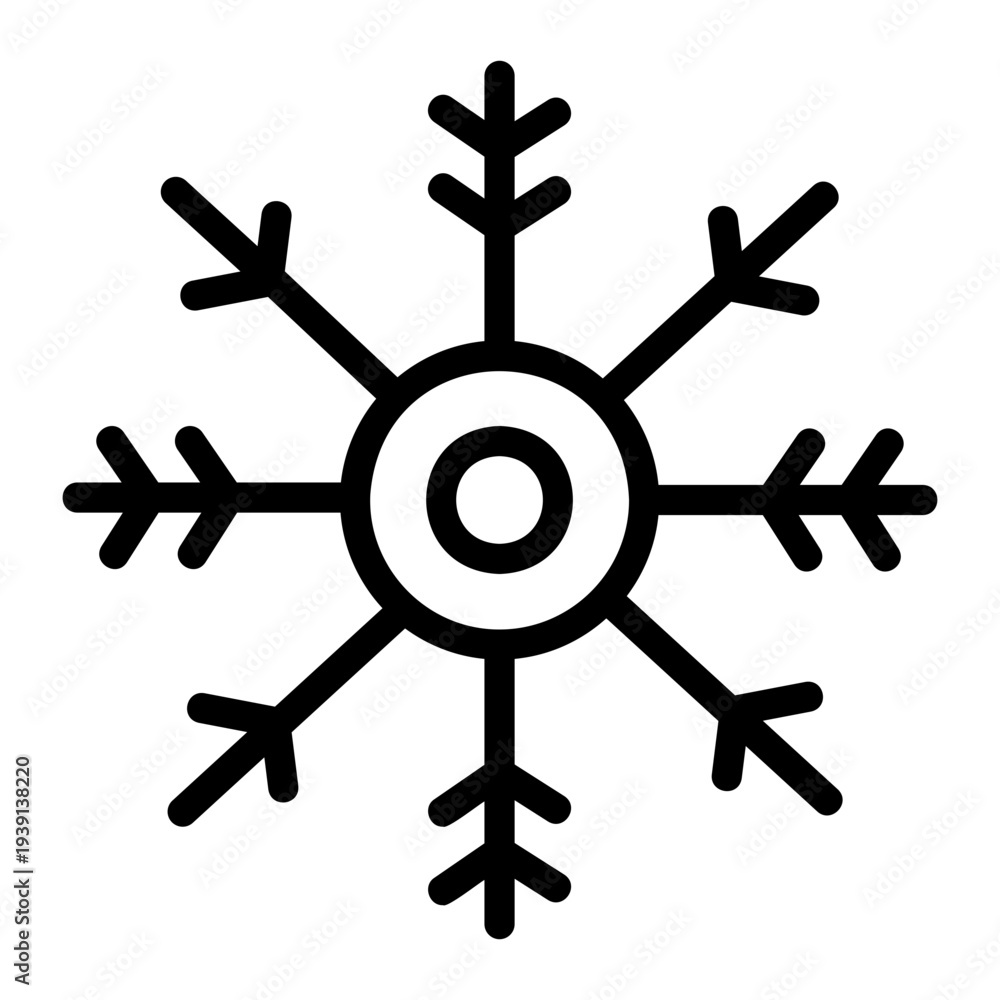 Obraz premium small rounded snowflake Line Icon