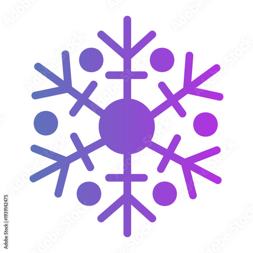 snowflake dost on edges Line Gradient Icon