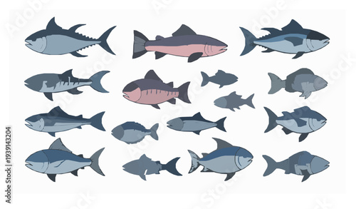 Fantasy Cartoon Fish Collection Hand Drawn Decorative Aquarium Fish Vector