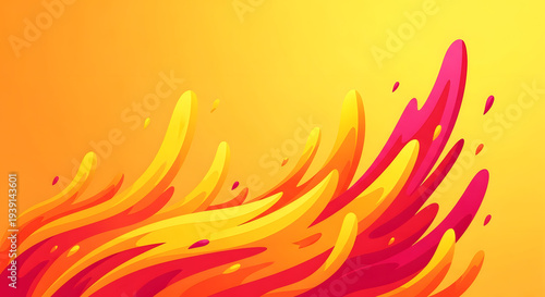 Dynamic Abstract Fluid Shapes Background with Vibrant Warm Colors and Energetic Flowing Movement