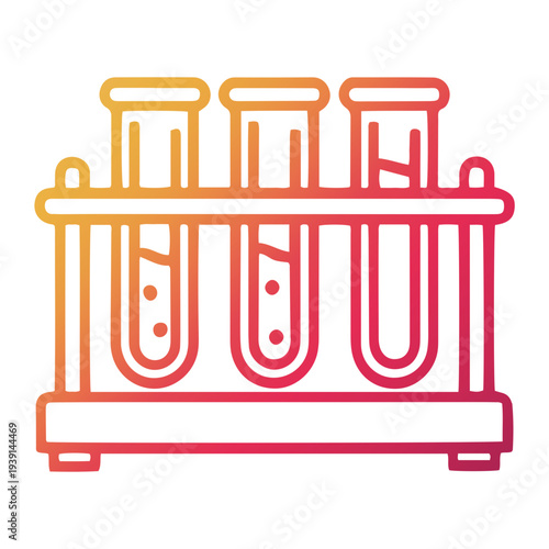 Laboratory test tubes with colorful liquids in a rack for science experiments
