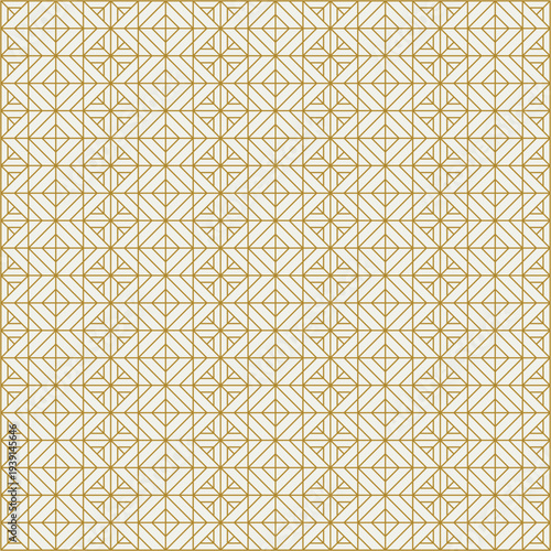 Geometric Art Deco wallpaper cream gold patterned. Golden lines on a cream-colored background. Timeless and elegant design for textiles and home décor.