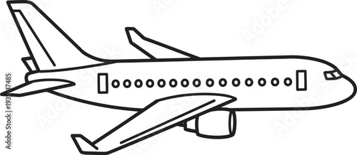 Airplane taking off thin line art minimalist travel flight vector illustration scalable graphic