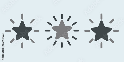 Three stars shining brightly in a row, symbolizing excellence and achievement in a simple graphic illustration