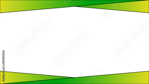 A minimalist abstract background featuring green shapes and a white center