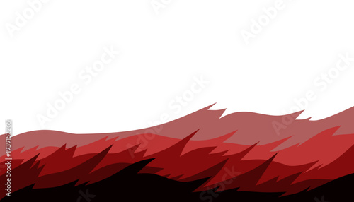 Abstract red wave pattern on white background illustration