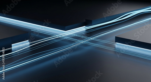 Modern abstract technology background with glowing blue lines