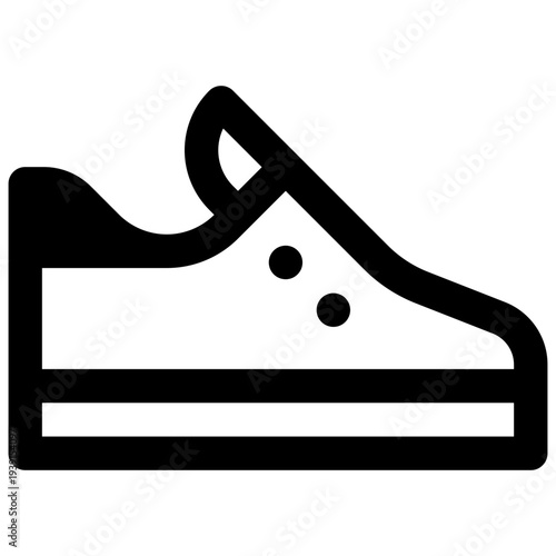 Sneakers. Outlined stroke vector icon with black-filled details.