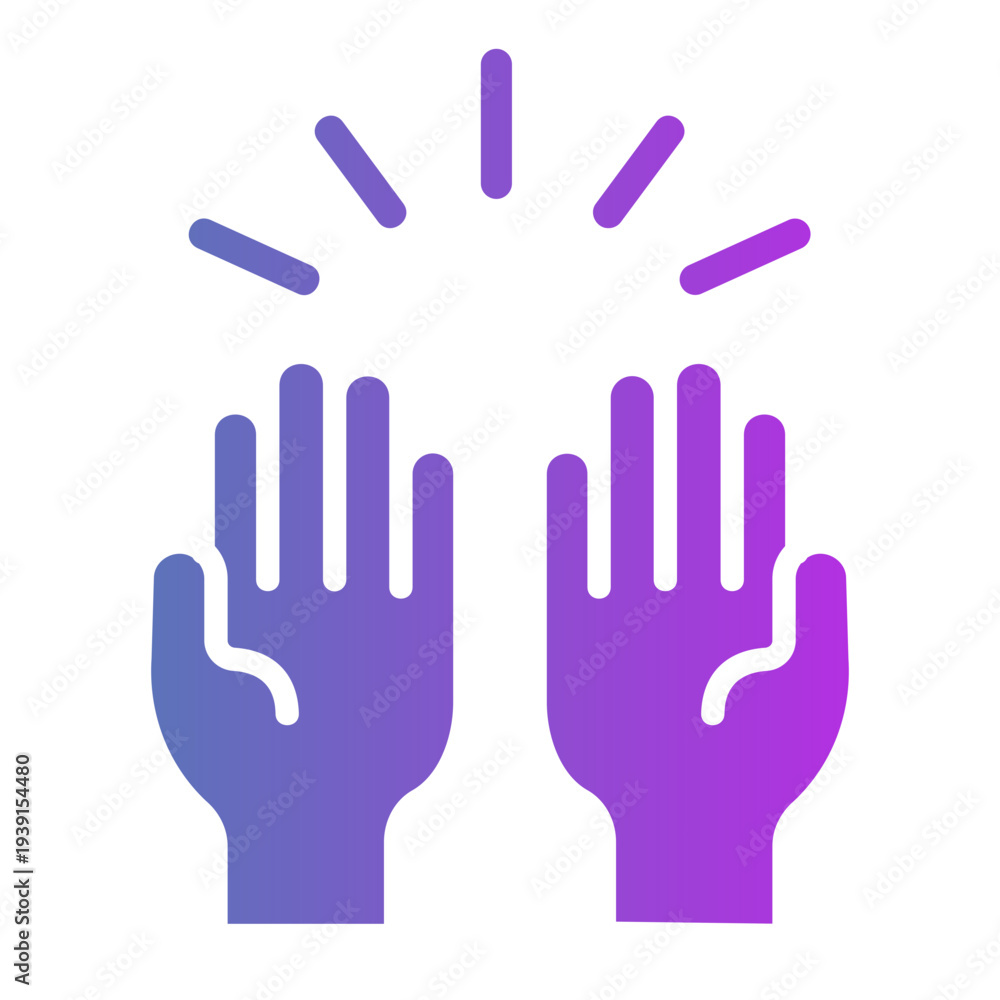 Obraz premium Hand prayer Line Gradient Icon