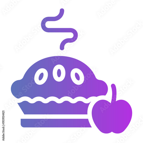 Apple pie Line Gradient Icon