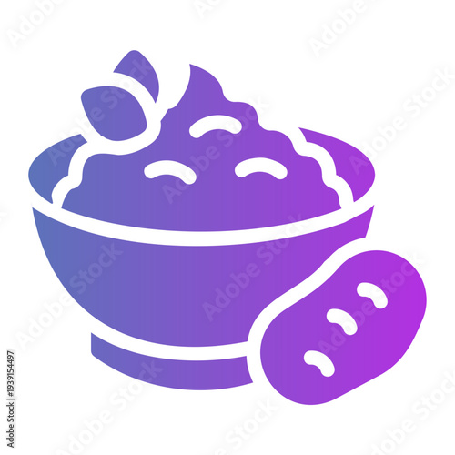 Mashed potatoes Line Gradient Icon