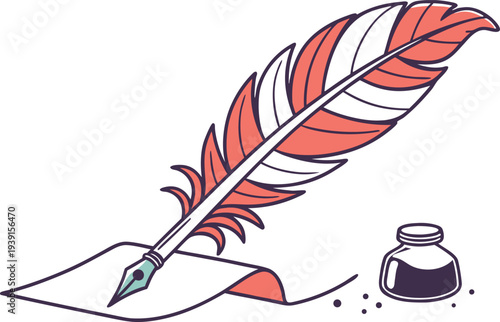 Writing with Bird Wings Concept. Creative Writing Using Bird Wings. Bird Wings Inspired Writing Theme. Flying Quill Writing Concept Design. Bird Wing Pen Creativity Illustration. Writing Ideas